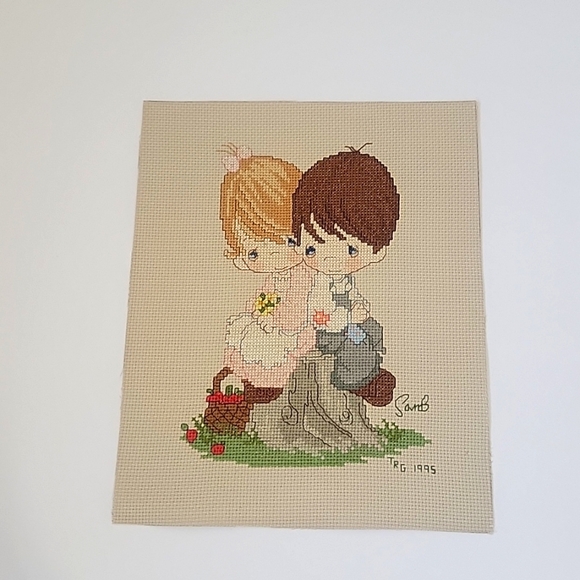 PRECIOUS MOMENTS CROSS STITCH UNFRAMED SET OF 2 - Picture 3 of 6